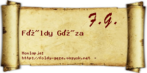 Földy Géza névjegykártya