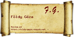 Földy Géza névjegykártya