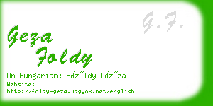 geza foldy business card